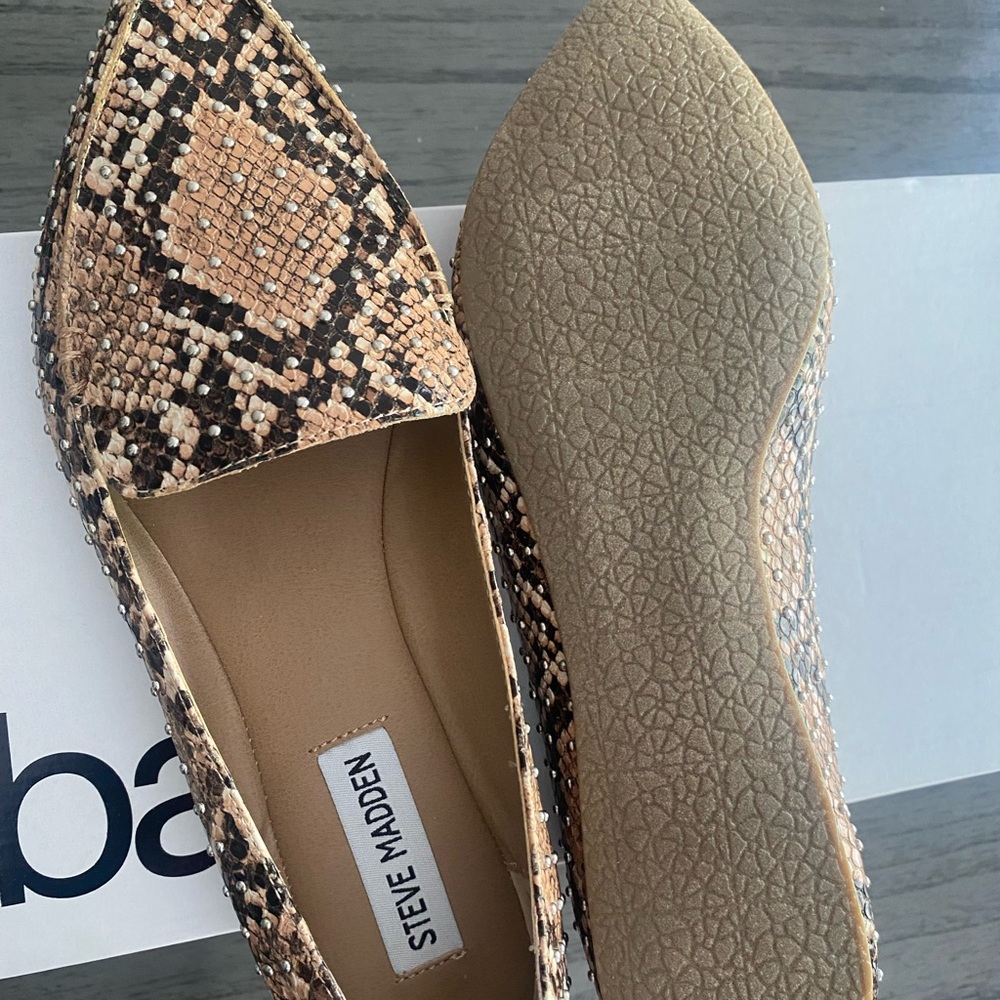 Snake skin flats size 8,